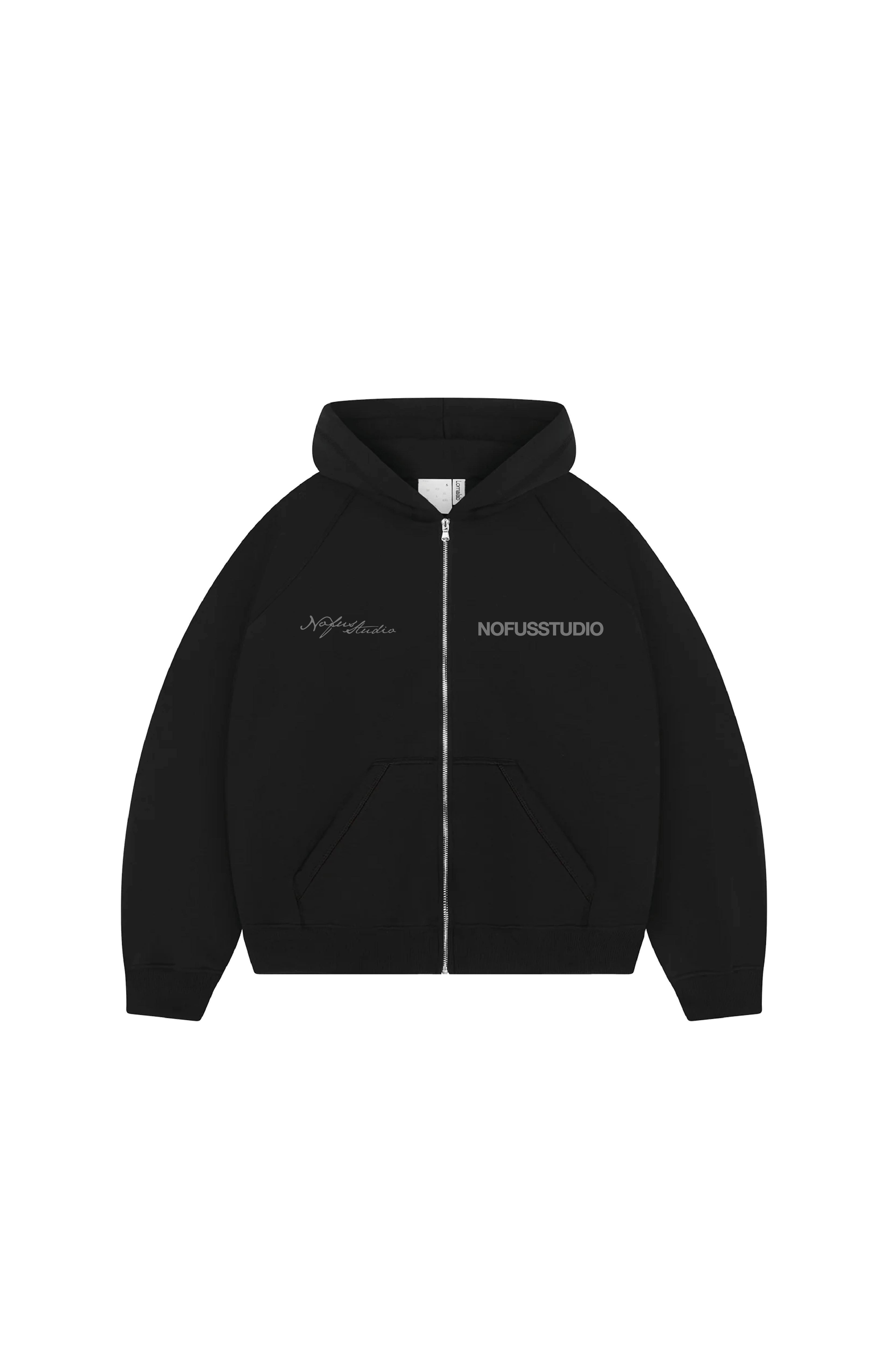 BLACK LINE ZIPPER HOODIE